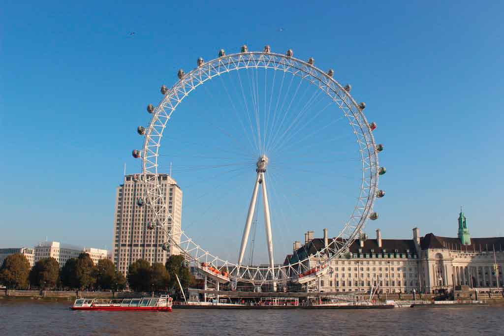 roda gigante de Londres mais passeio de barco